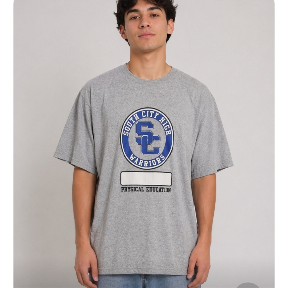 Gray South City High Warriors PE Dry Blend T-Shirt 2XL